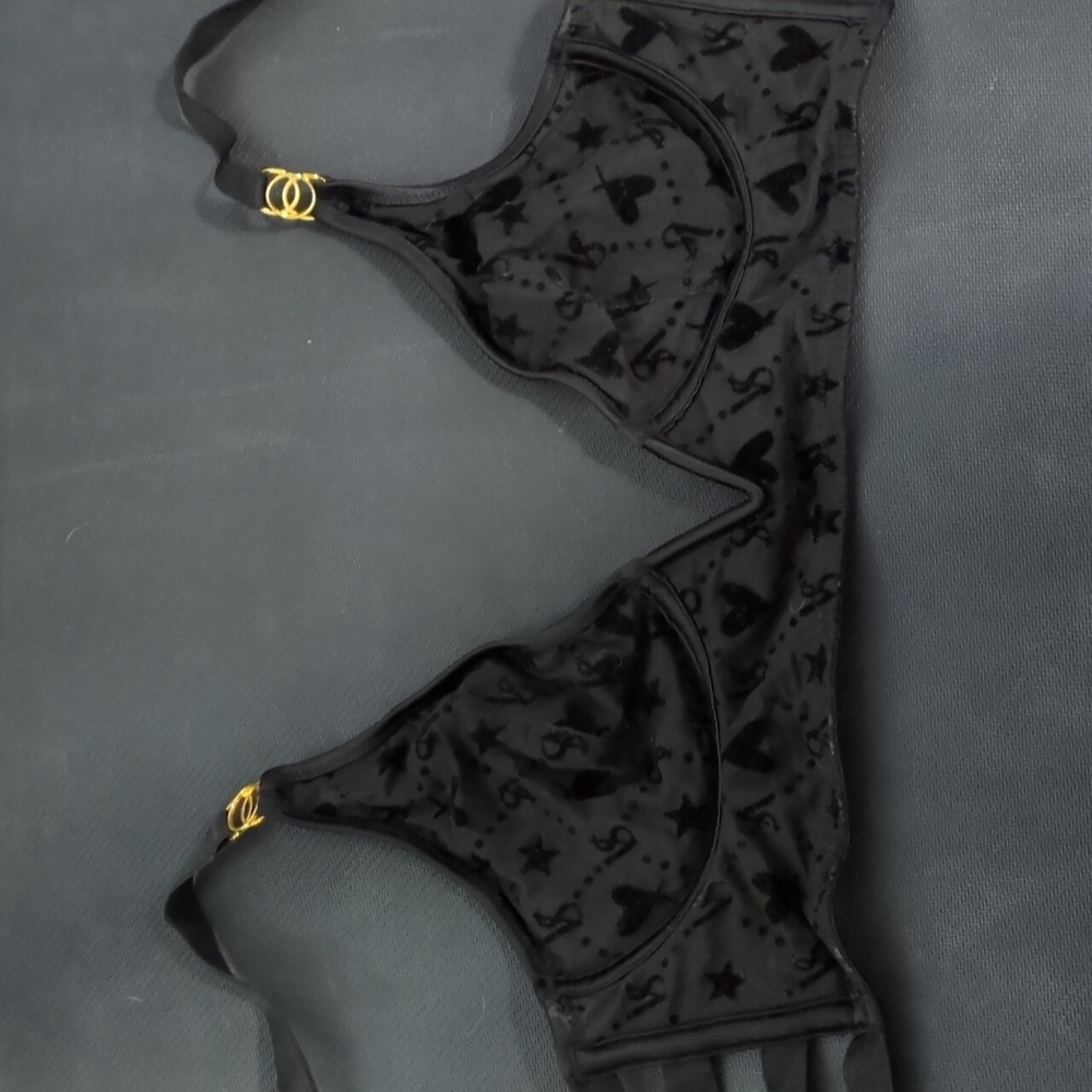 Zip back sheer bra